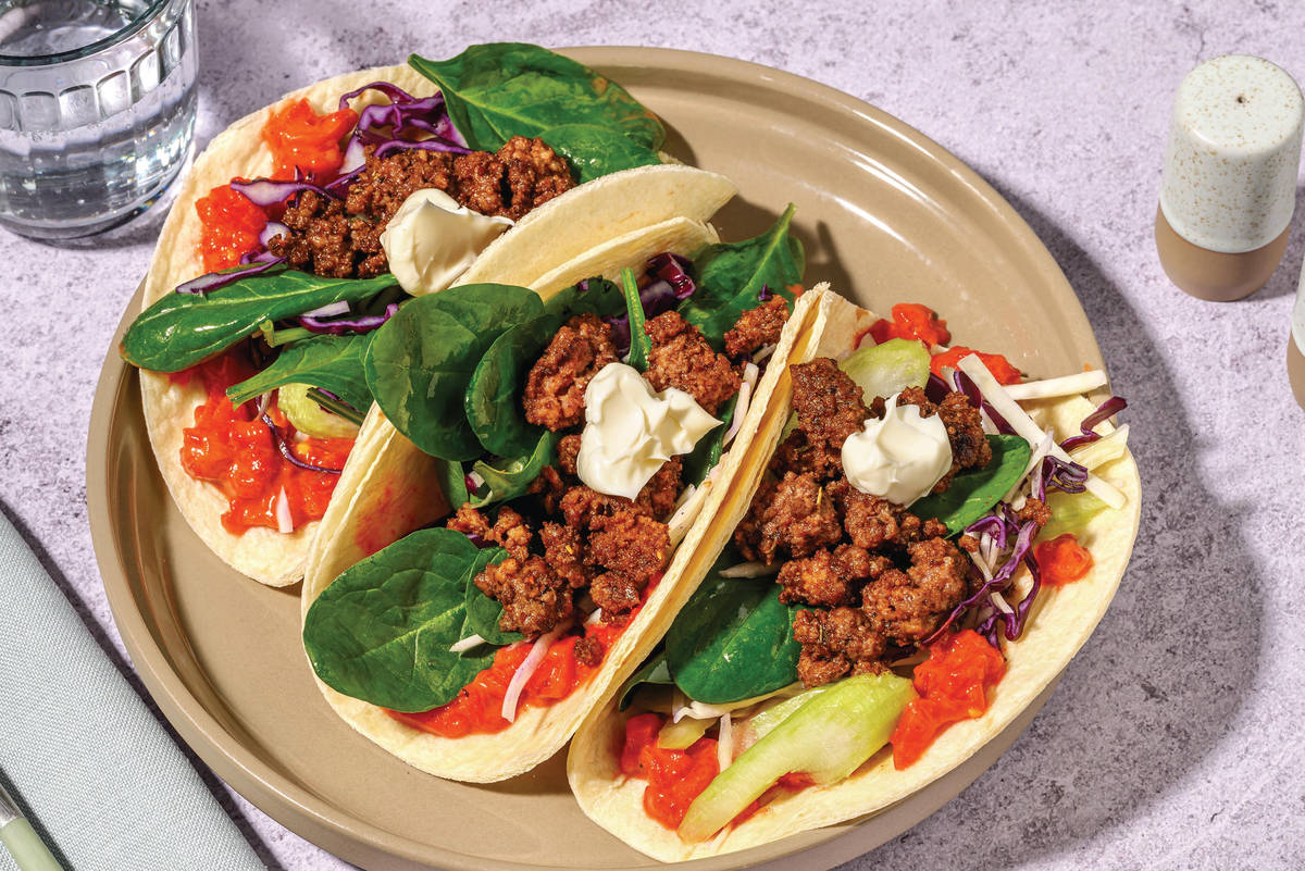 Double Middle Eastern-Spiced Beef & Pork Tacos