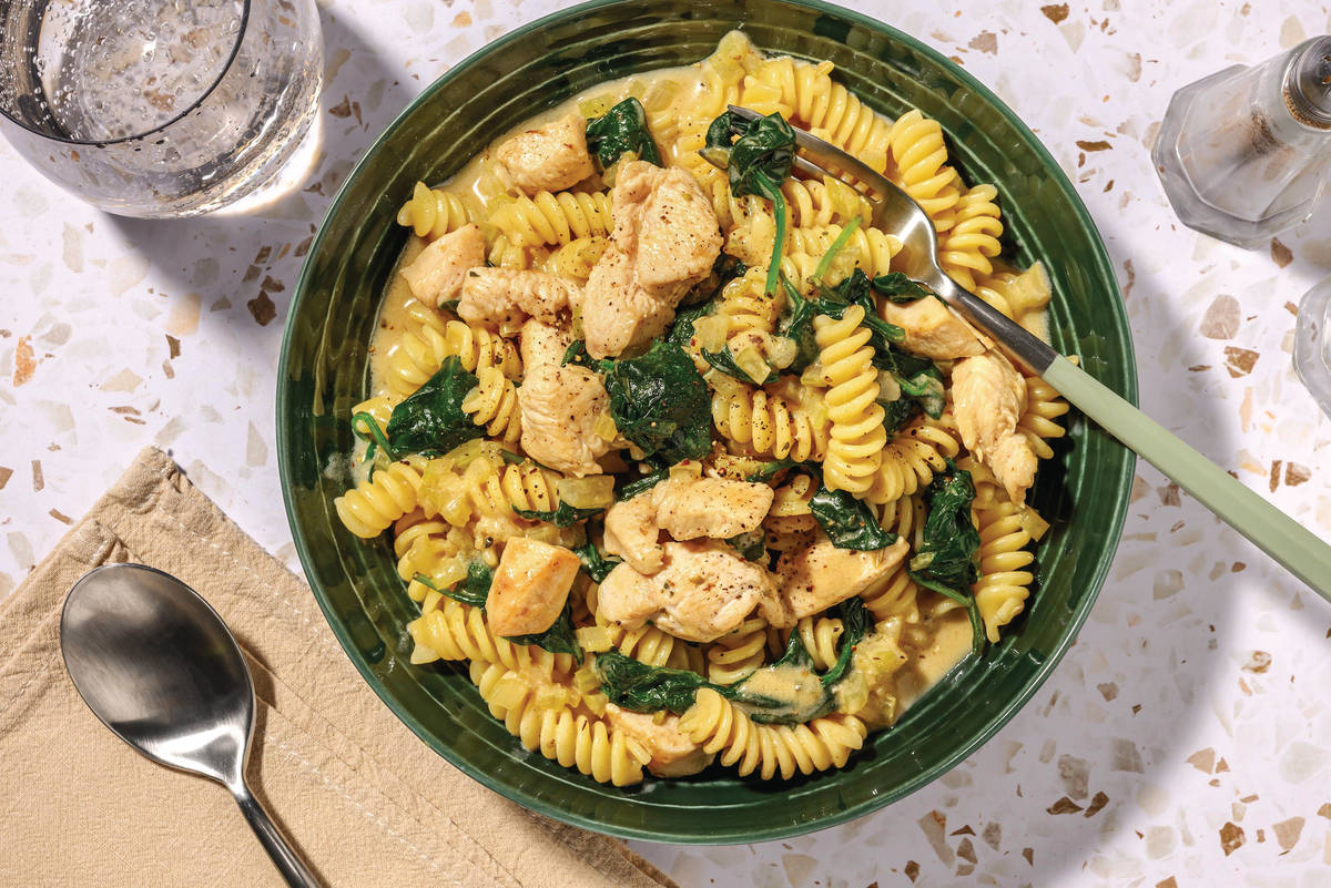 Creamy Double Mustard Chicken Penne