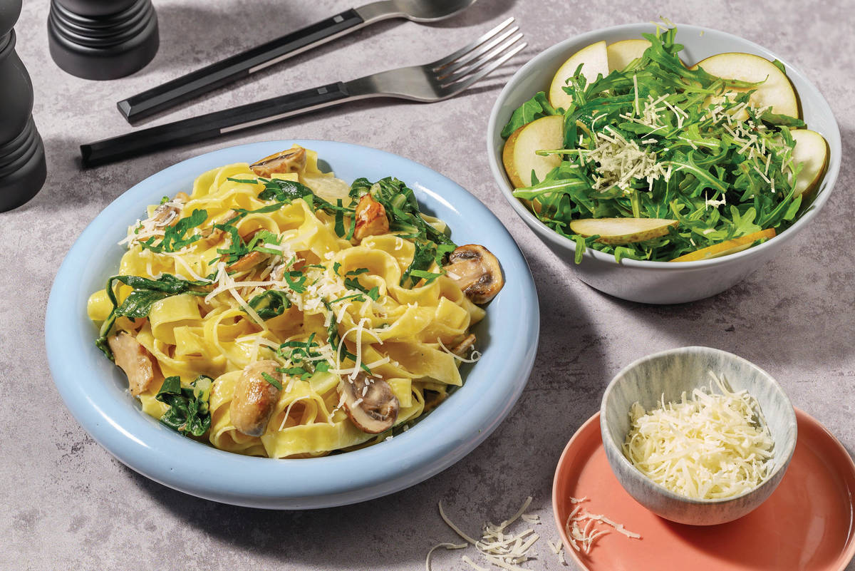 Creamy Bacon, Mushroom & Truffle Fettuccine