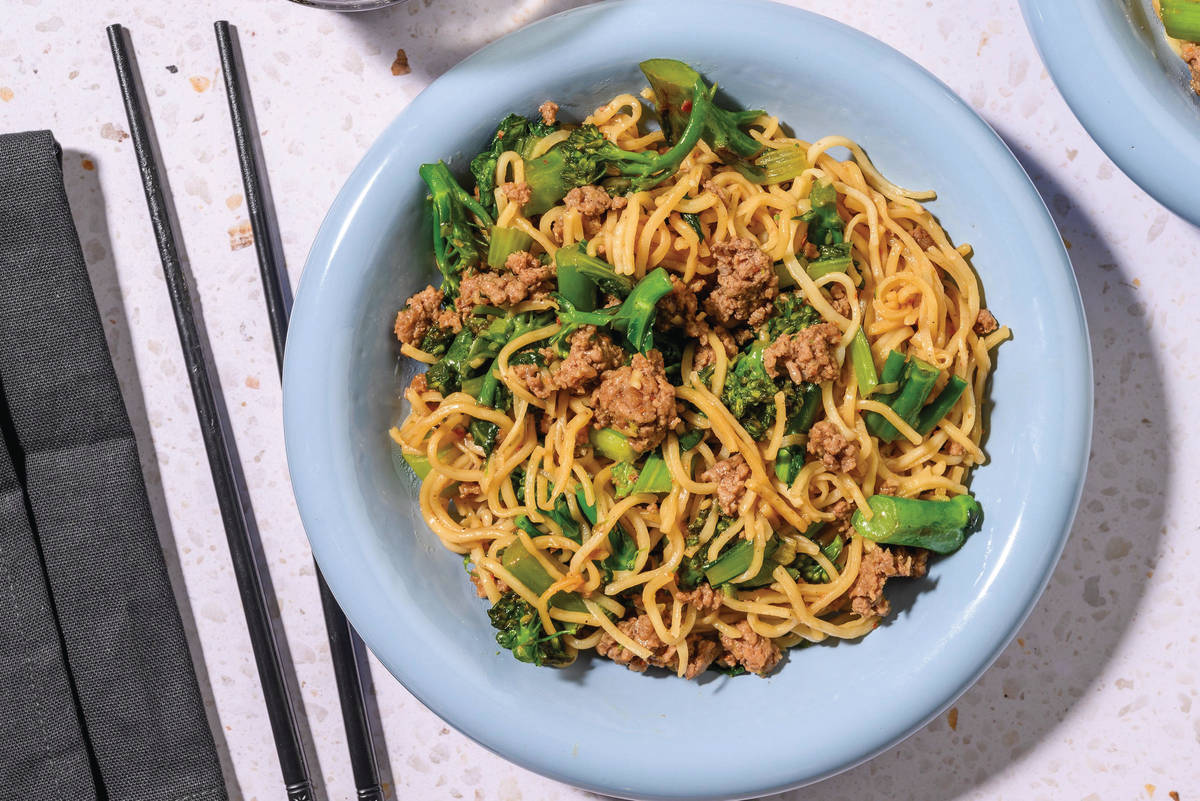 Sweet Soy Double Beef & Pork Noodle Stir-Fry