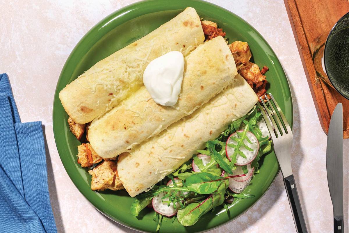 Foolproof Indian-Style Chicken & Prawn Enchiladas