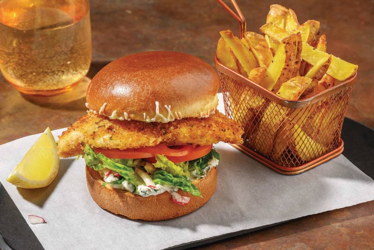 Louisiana Crumbed Dory Burger & Fries 