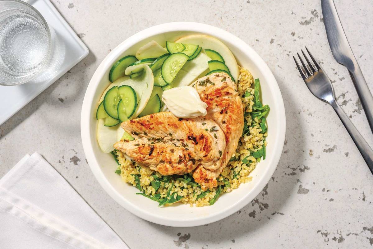 Garlicky Chicken & Pearl Couscous Bowl