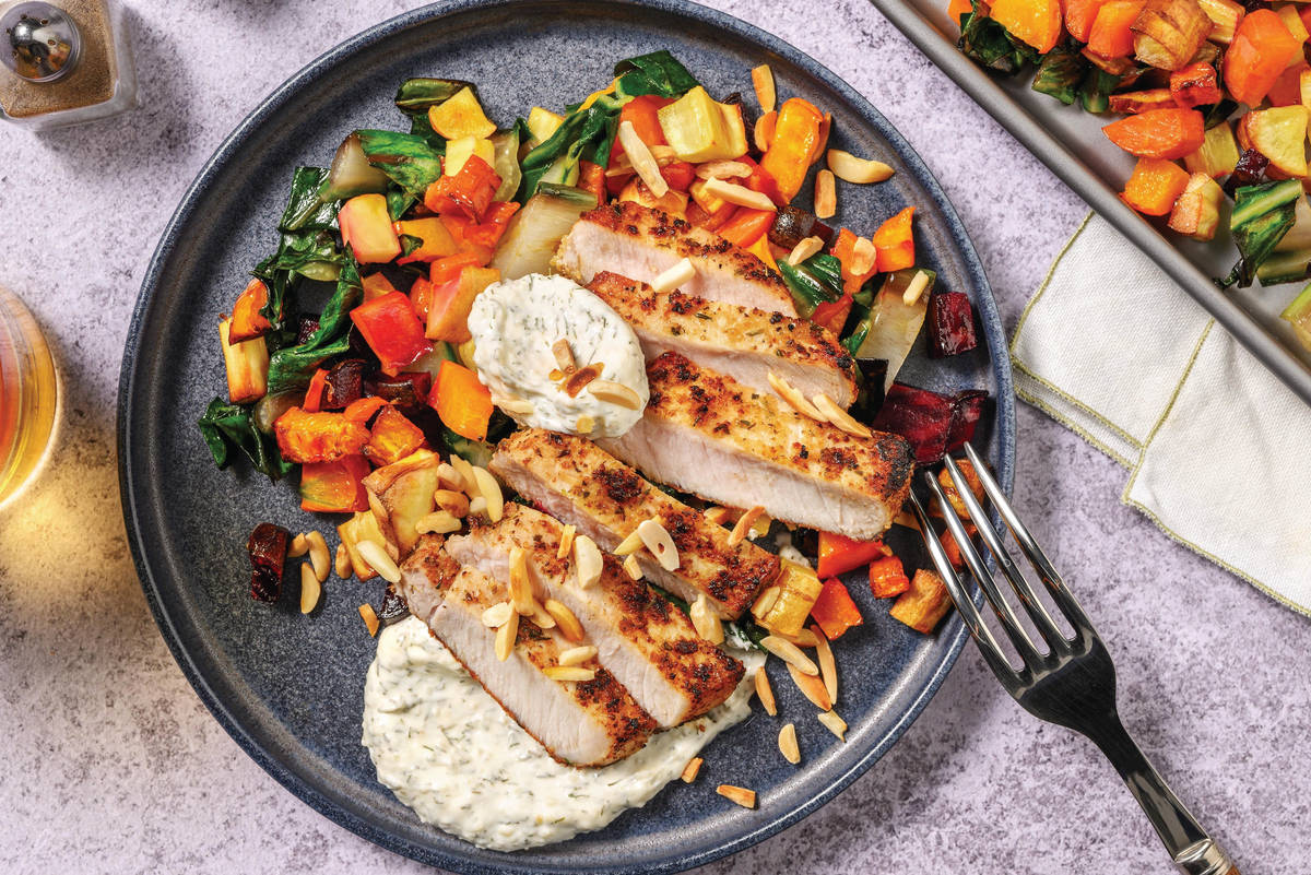 Spiced Chicken & Roast Pumpkin Toss