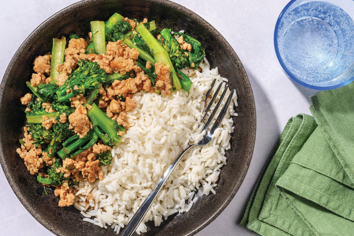 Sweet Soy Plant-Based Minced & Asian Veggie Stir-Fry