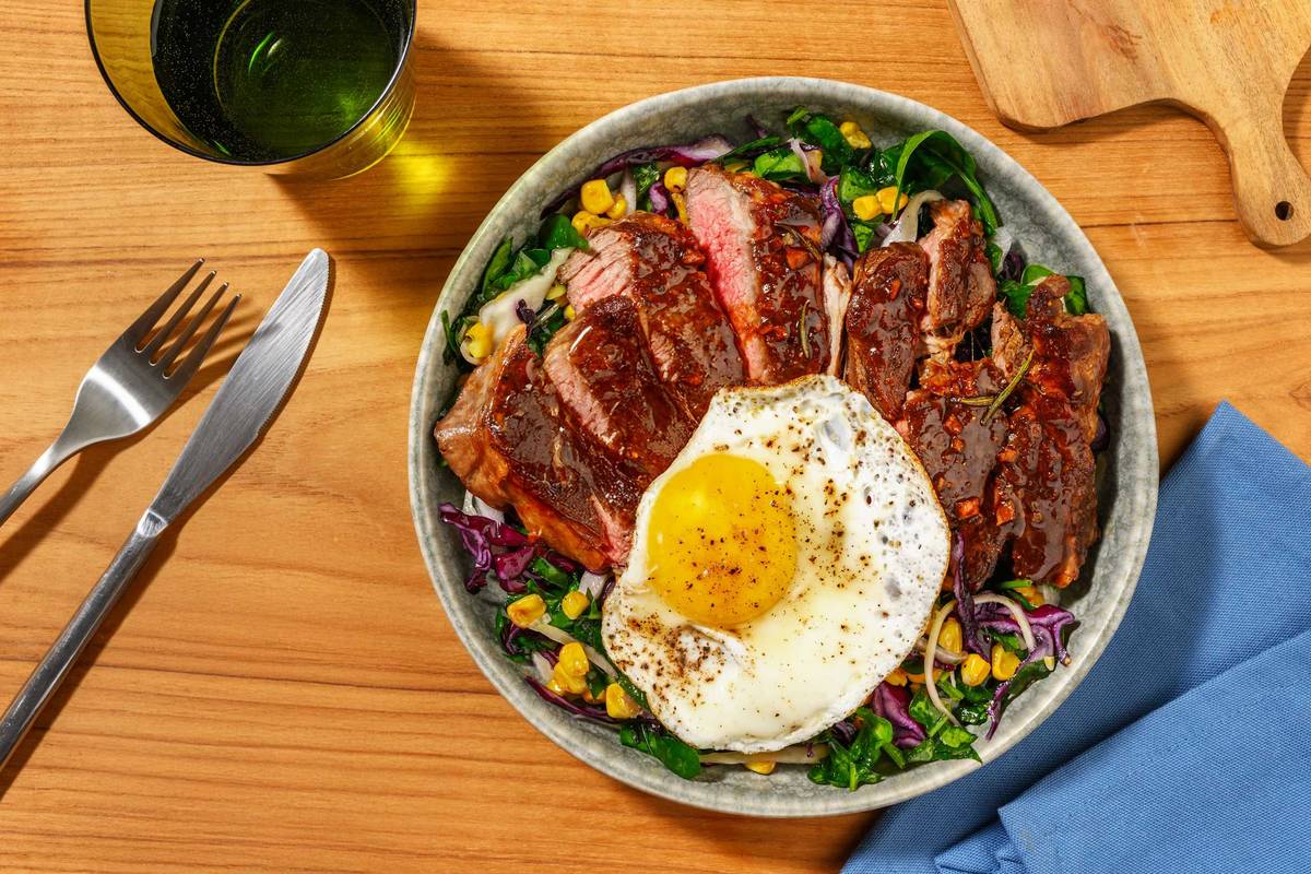 Sticky Korean Beef Rump & Corn Slaw