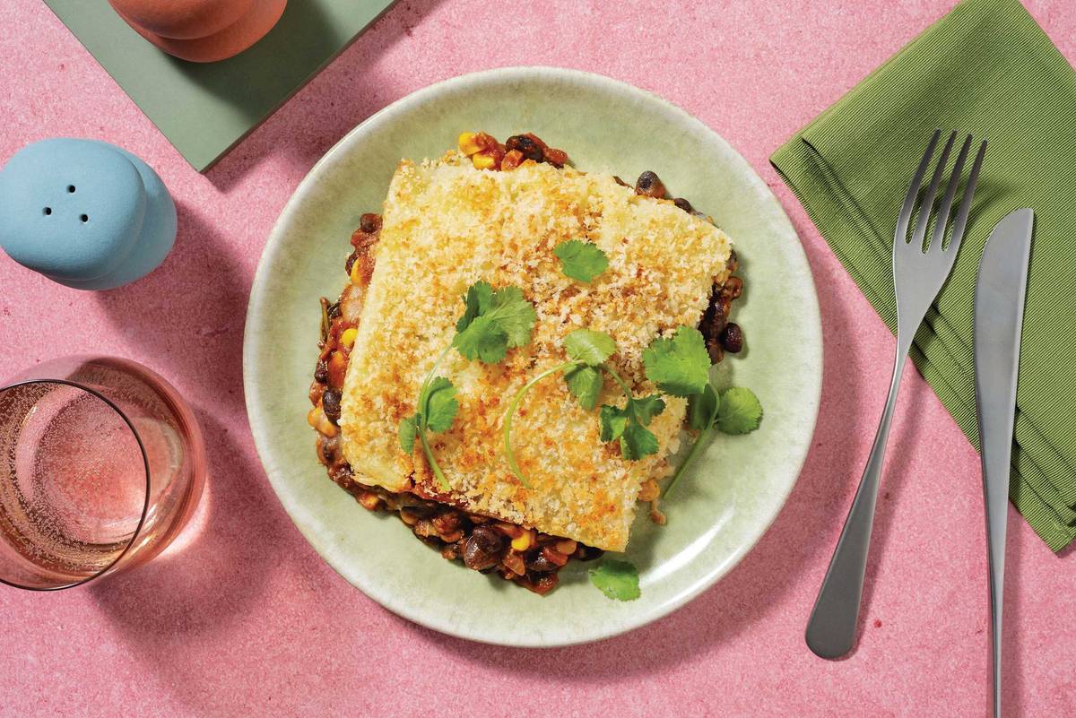 Mexican Beef, Bean & Veggie-Loaded Pie