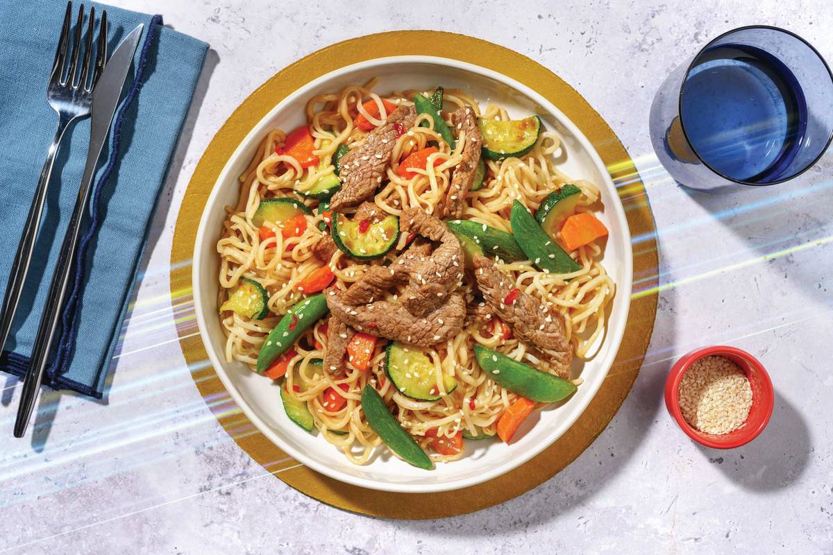 Speedy Sweet Soy Beef & Noodle Stir-Fry