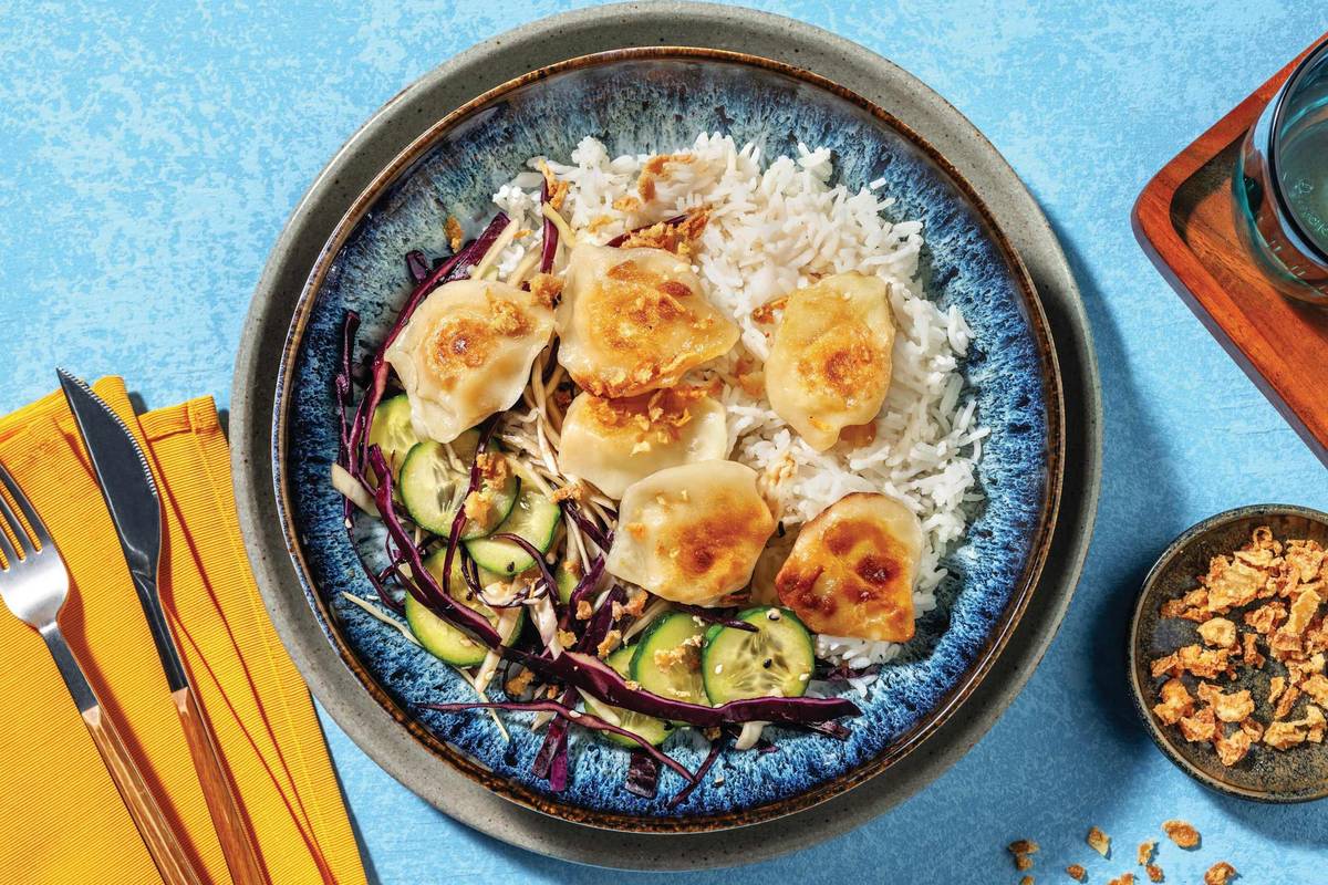 Double Veggie Gyozas Poke Bowl