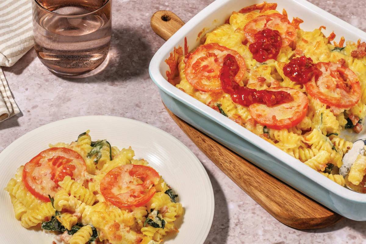  Creamy Chicken & Bacon Pasta Bake