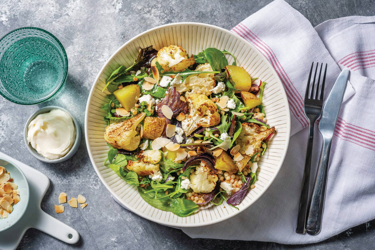 Roast Cauliflower, Chicken & Feta Salad