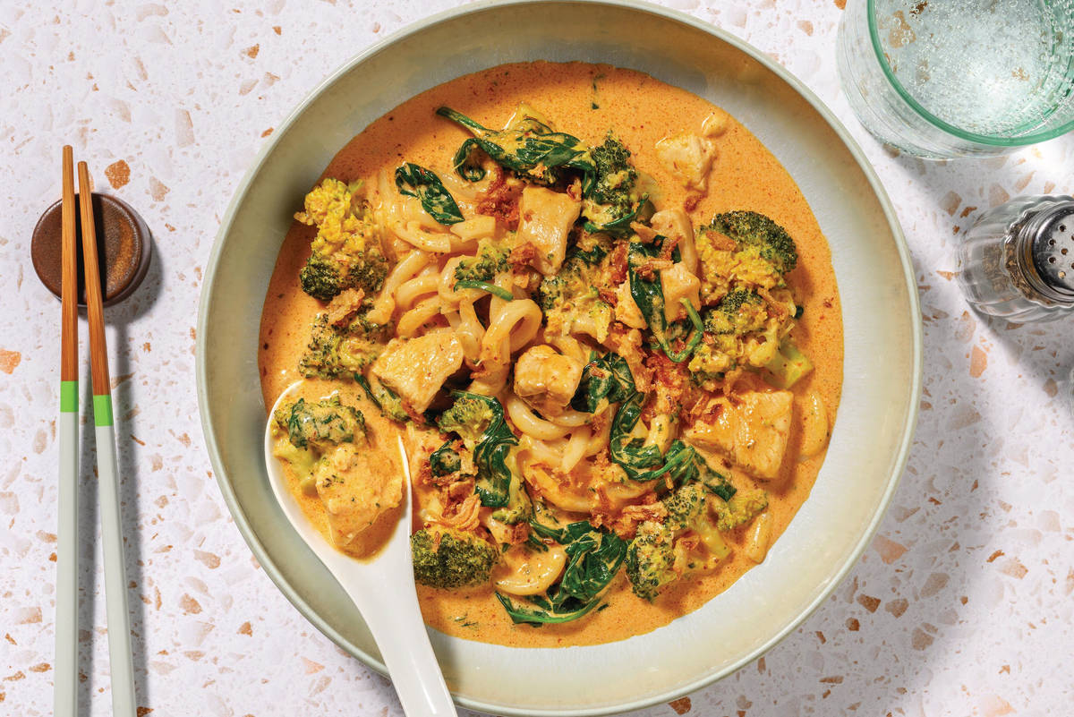 Mild Thai Red Curry Beef Noodle Soup
