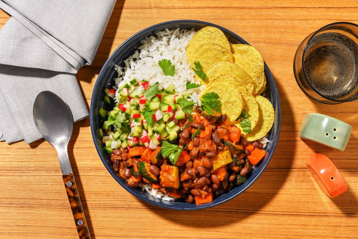 Chicken, Black Bean & Roast Veggie Chilli