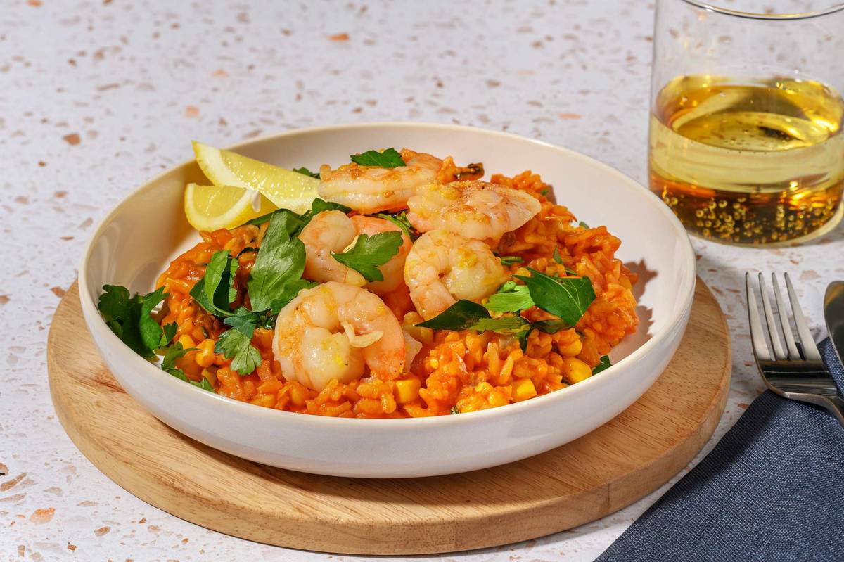 Portuguese-Style Prawns, Chorizo & Tomato Rice