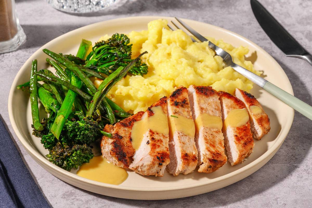 Nan's Pork Steaks & Honey Mustard Sauce