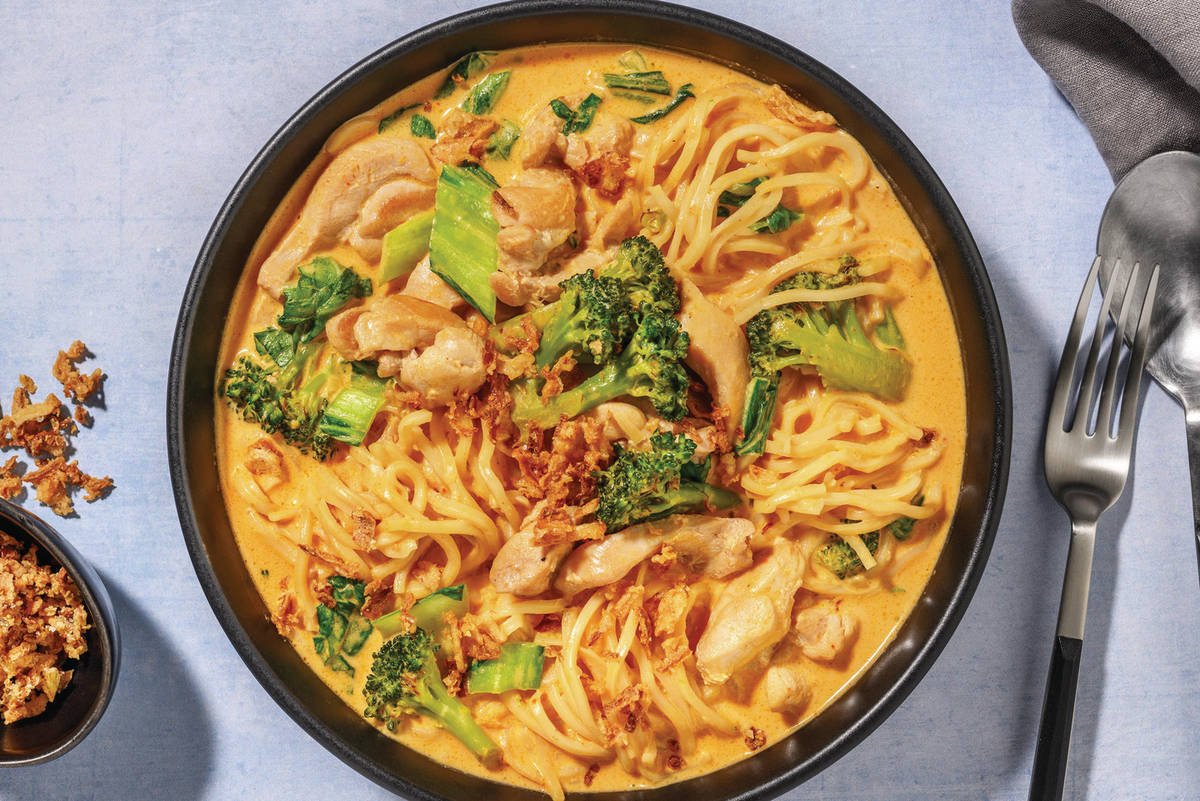 Mild Thai Curry & Prawn Noodle Soup