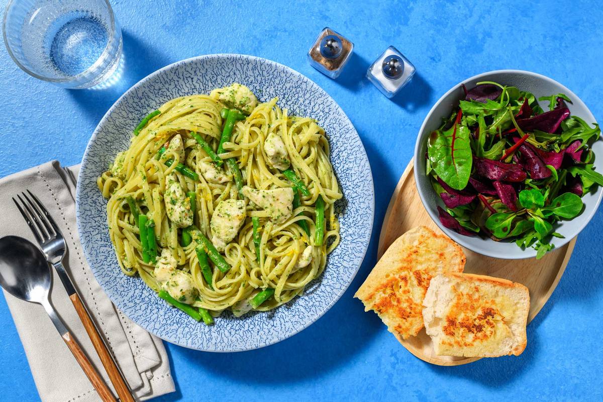 Chicken & Pesto Fettuccine Alla Genovese