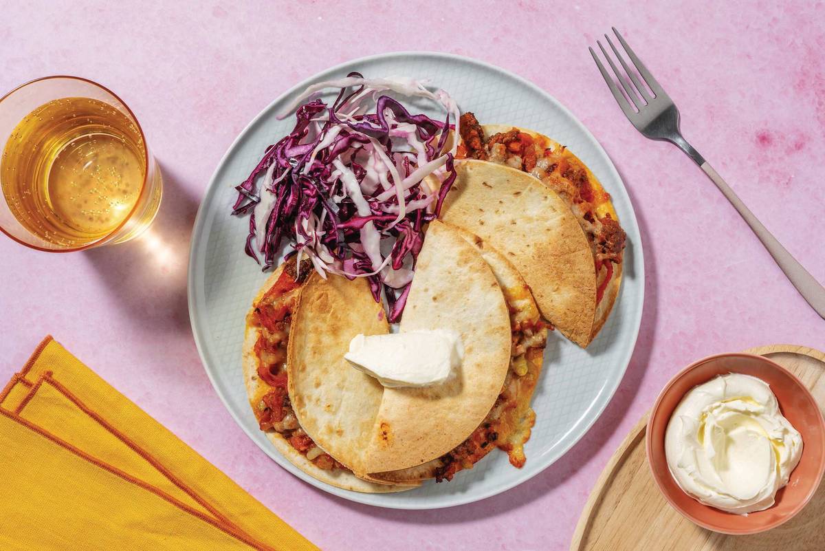 Cheesy Pork Quesadillas