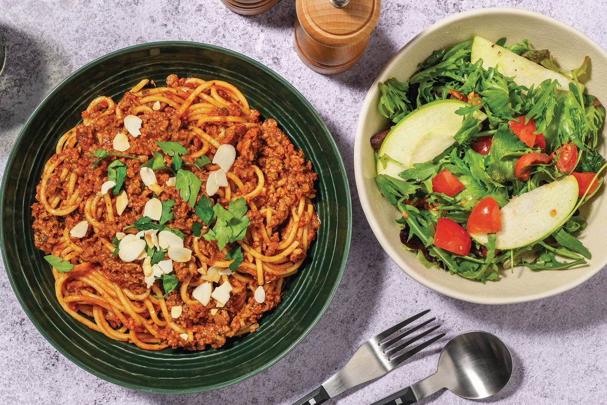Plant-Based Mince & Pesto Pasta