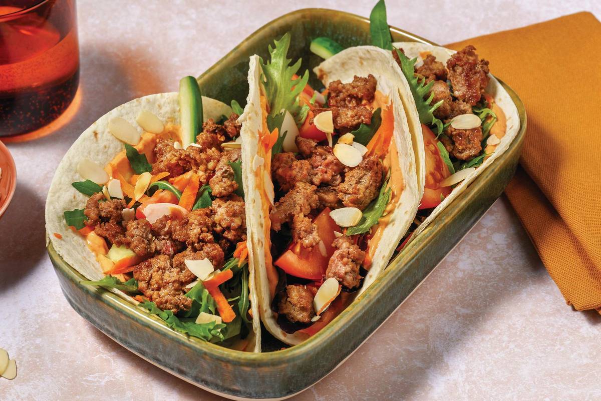 Quick Smokey Lamb Tacos & Harissa Mayo