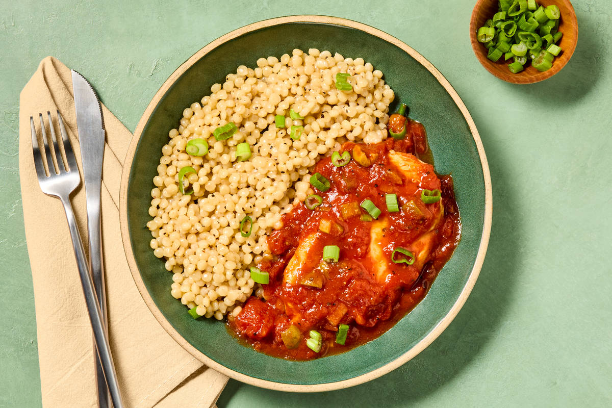 Garlicky Chicken with Tomatoes & Olives