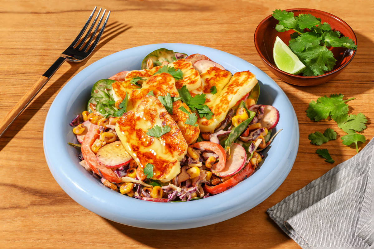 Honey Halloumi & Chipotle Slaw Bowl