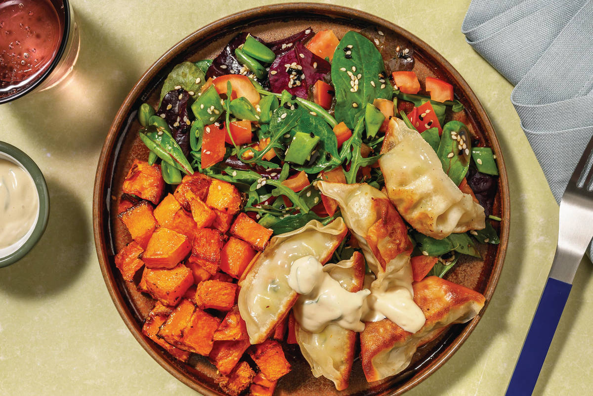Veggie Gyoza & Pumpkin Chunks