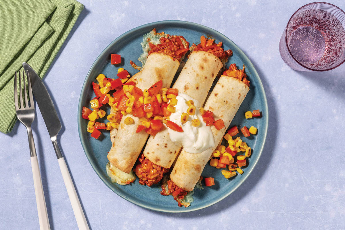 BBQ Pork & Cheddar Tortilla Roll-Ups