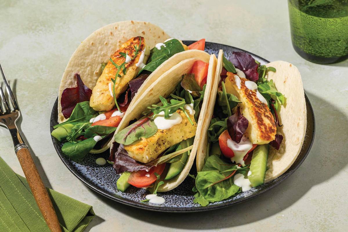 Garlic-Herb Halloumi Tacos