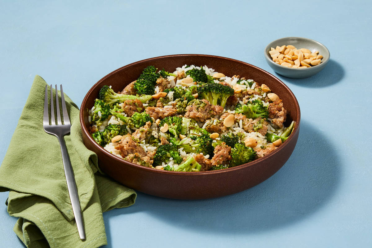 No Chop Ginger Pork & Rice Skillet