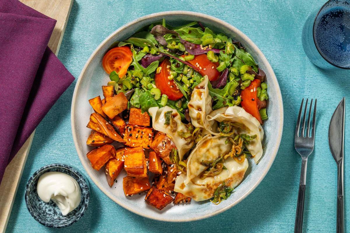 Veggie Gyoza & Japanese-Style Salad