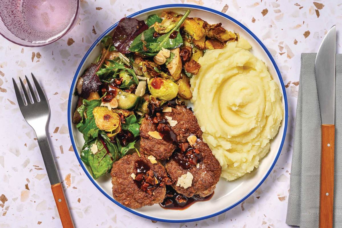 Herby Beef Rissoles, Parmesan Cheese & Creamy Polenta