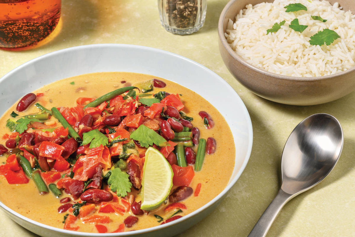 Caribbean Beef & Kidney Bean Coconut Curry