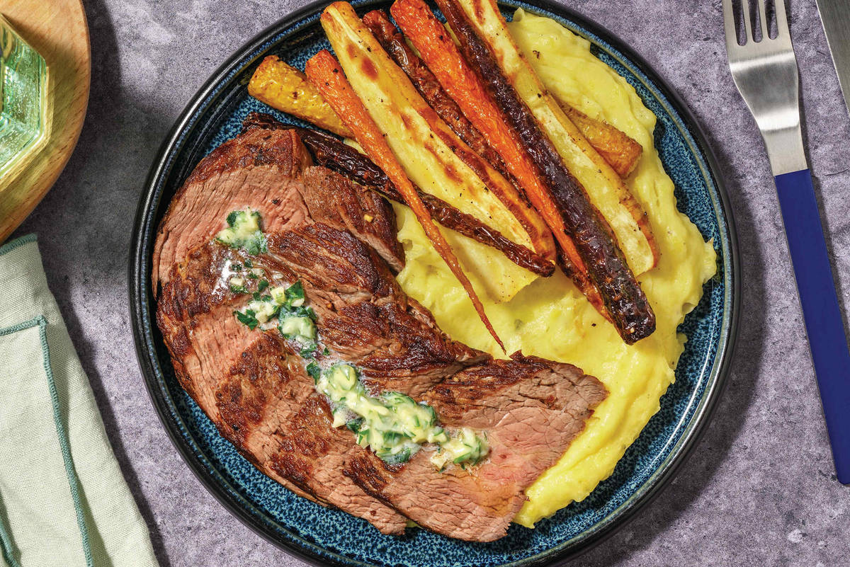 Parsley Butter Rump Steak & Cheesy Potato Mash