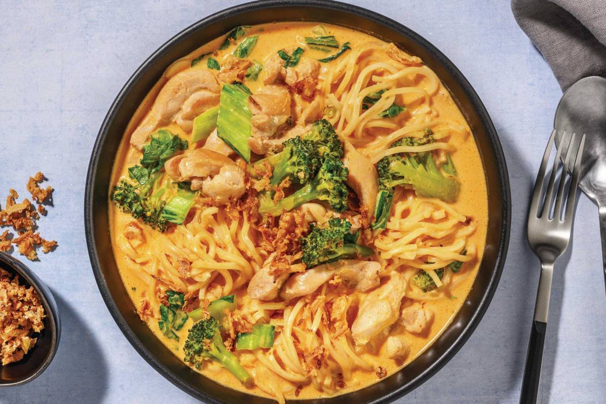 Mild Thai Curry Chicken Noodle Soup