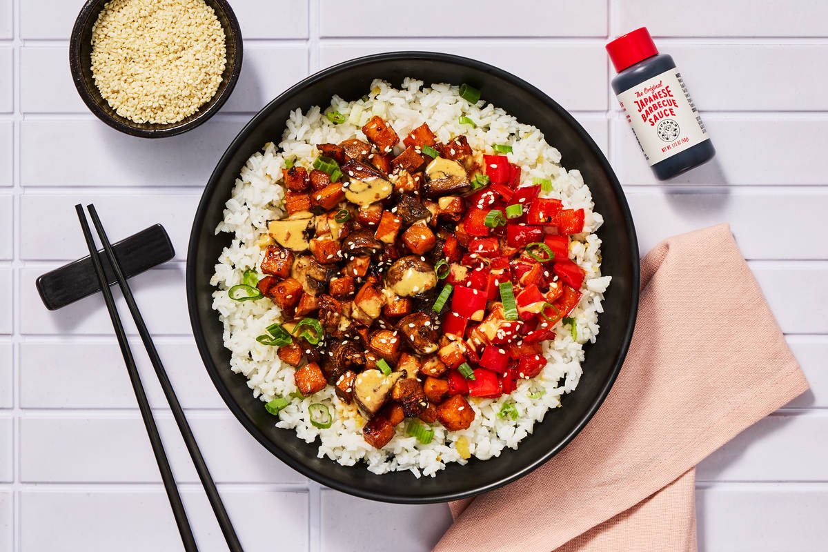 BBQ Sweet Potato & Mushroom Bowls