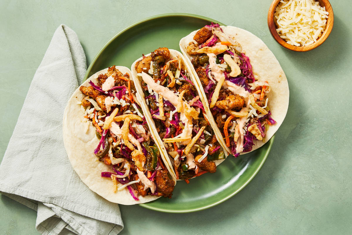 Citrus-Garlic Chicken & Pepper Tacos