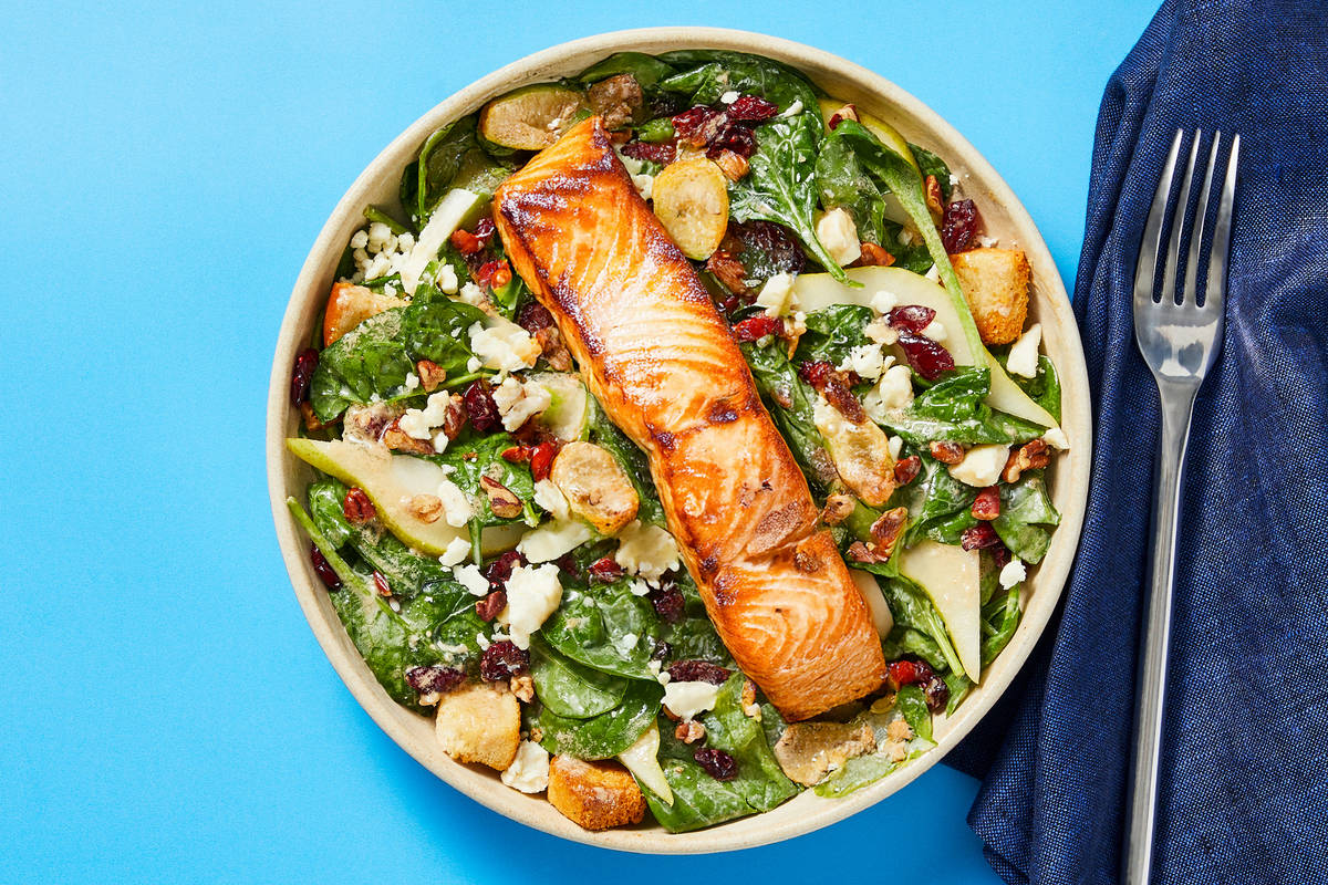 Harvest Salmon, Spinach & Feta Salad