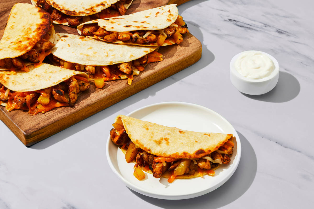 Cheesy Pineapple & Chicken Taco-dillas