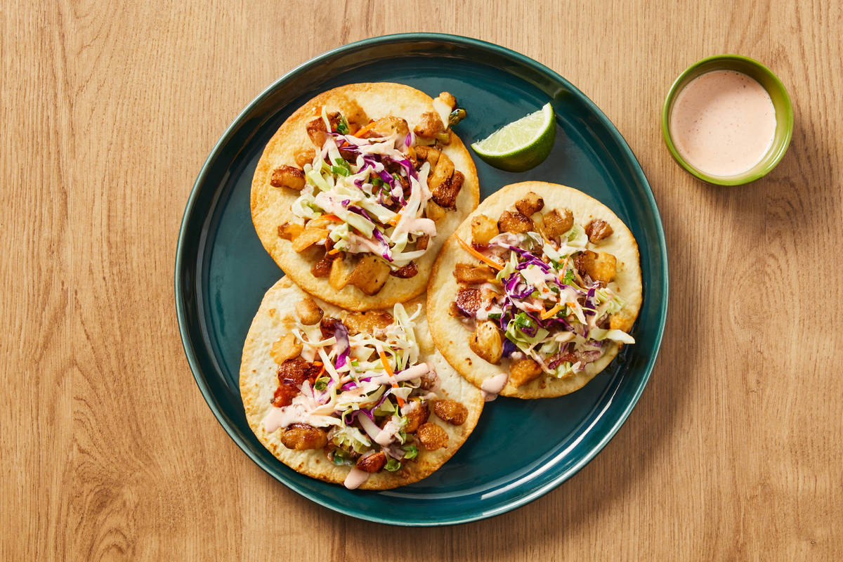 Sweet & Spicy Hoisin Chicken Tostadas