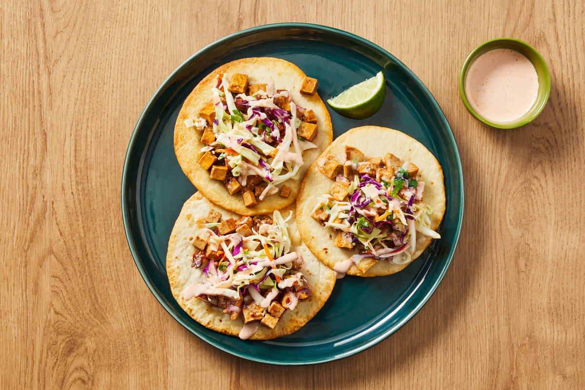 Sweet & Spicy Hoisin Tofu Tostadas