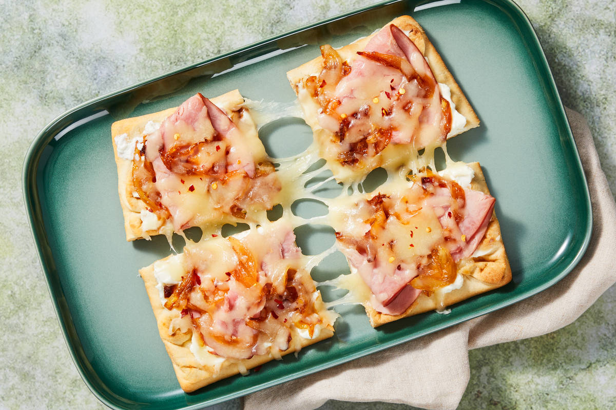 Caramelized Onion & Ham Flatbreads
