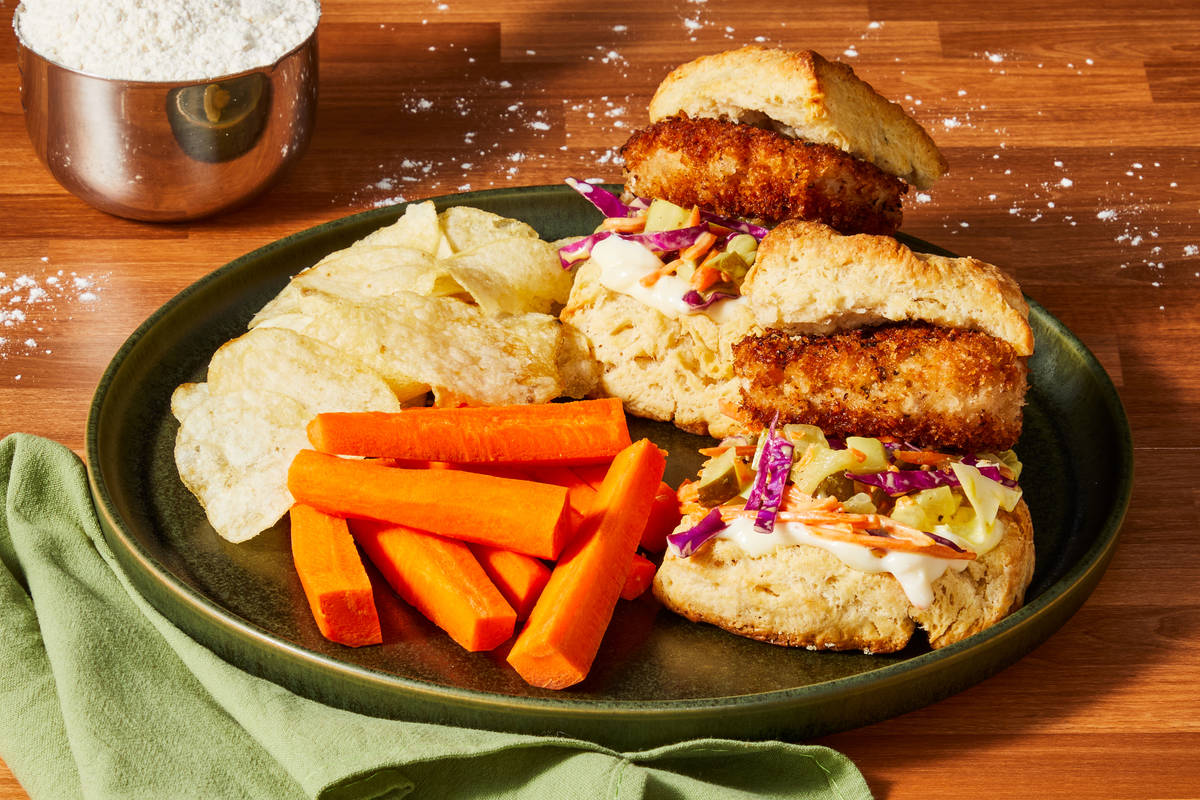 Crispy Tofu Biscuit Sandos
