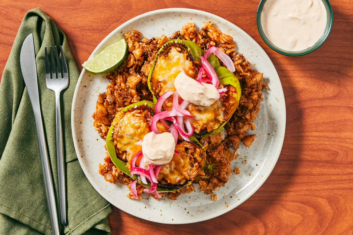 Tex-Mex Tofu Stuffed Green Peppers
