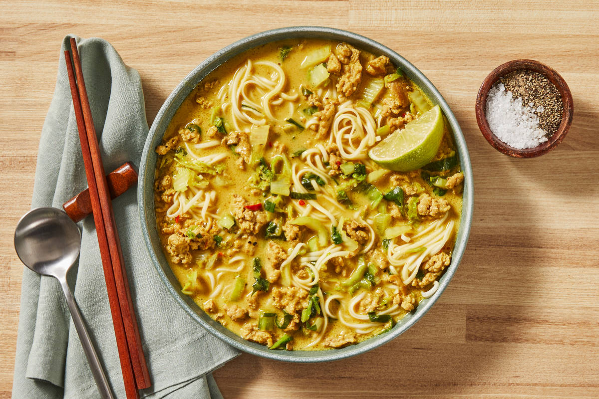 Thai-Inspired Curry Tofu Noodle Soup