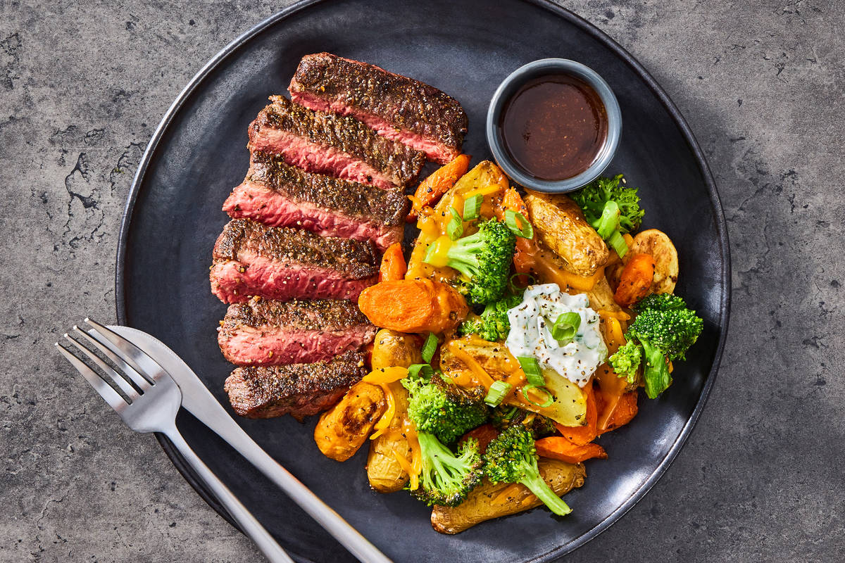 BBQ Steak Cheddar Veggie Jumble Recipe HelloFresh