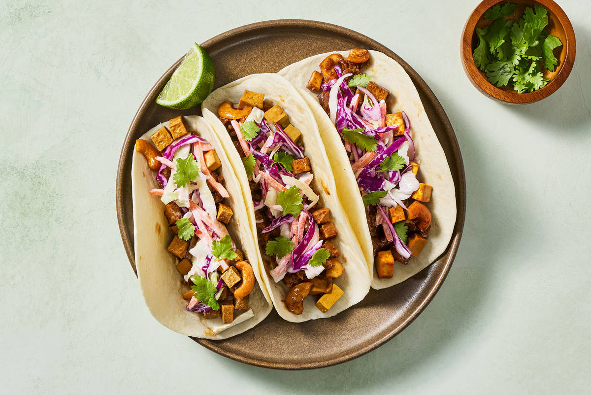 Sweet & Spicy Cashew Tofu Tacos