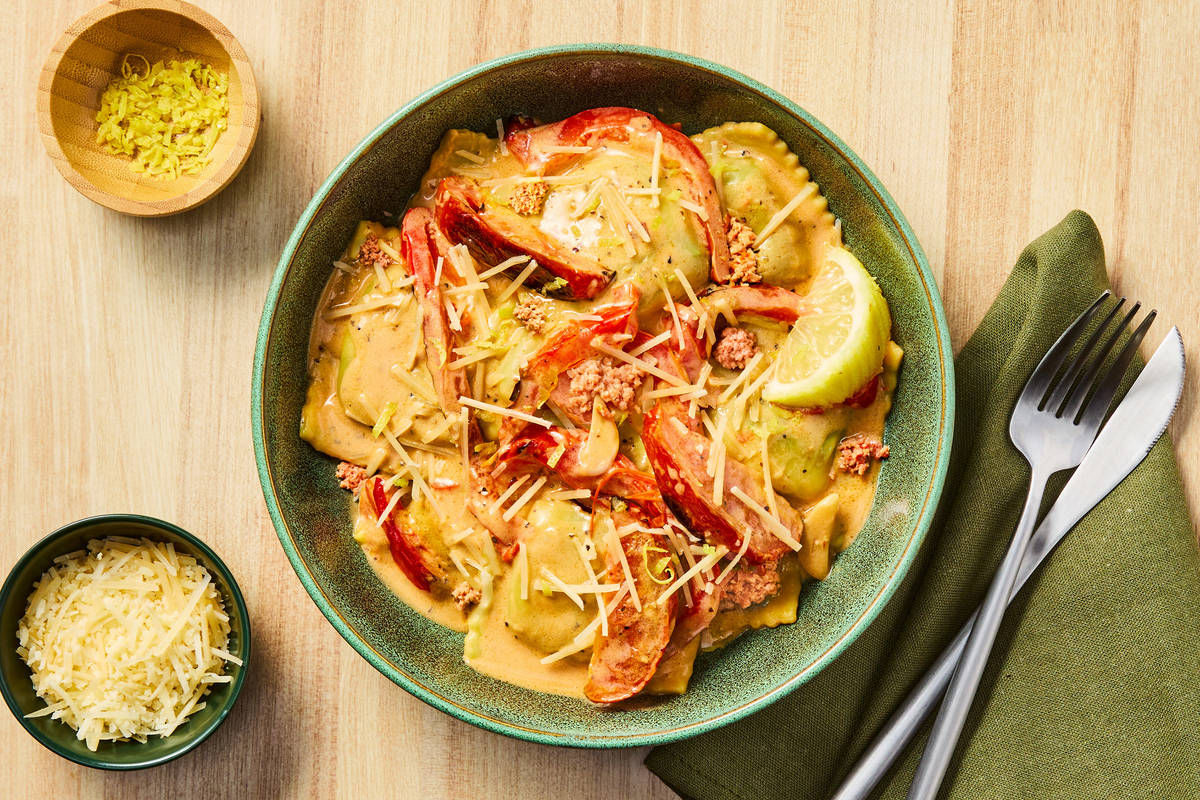 Turkey & Creamy Lemon Spinach Ricotta Ravioli