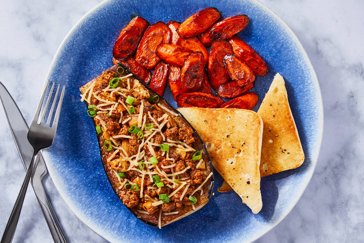 Cheesy Italian Beef Stuffed Eggplant