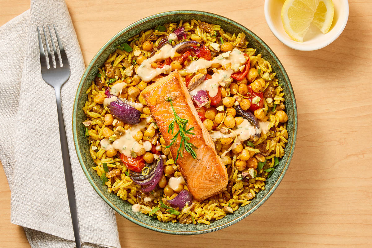 Turkish-Spiced Salmon & Chickpea Bowls